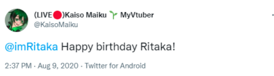 Ritaka　誕生日